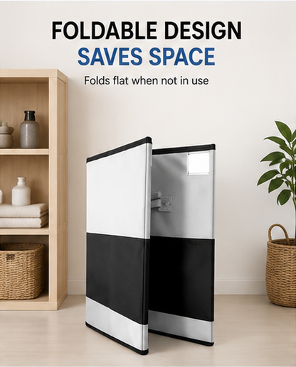 Collapsible Laundry Storage Basket with Lid