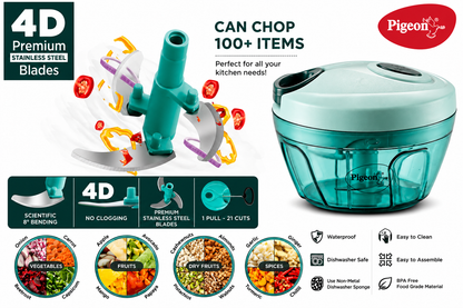 Big Size 5 Steel Blade Chopper / Handy Vegetable and Fruit Chopper / Kitchen / Onion Dry Fruit Grinder / Vegetable / Salad Maker( XXL Chopper 450ml