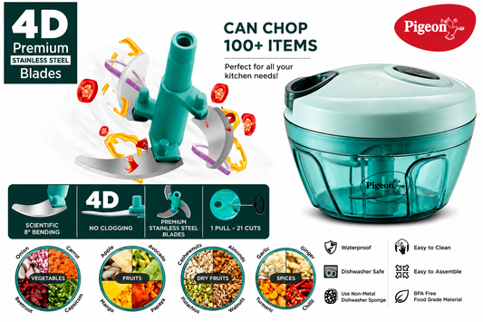 Big Size 5 Steel Blade Chopper / Handy Vegetable and Fruit Chopper / Kitchen / Onion Dry Fruit Grinder / Vegetable / Salad Maker( XXL Chopper 450ml