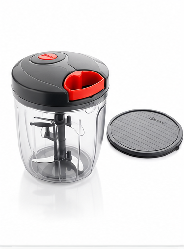 Multipurpose Plastic Vegetable Master Chopper with 5 Stainless Steel Blades  (Black 1000Ml)